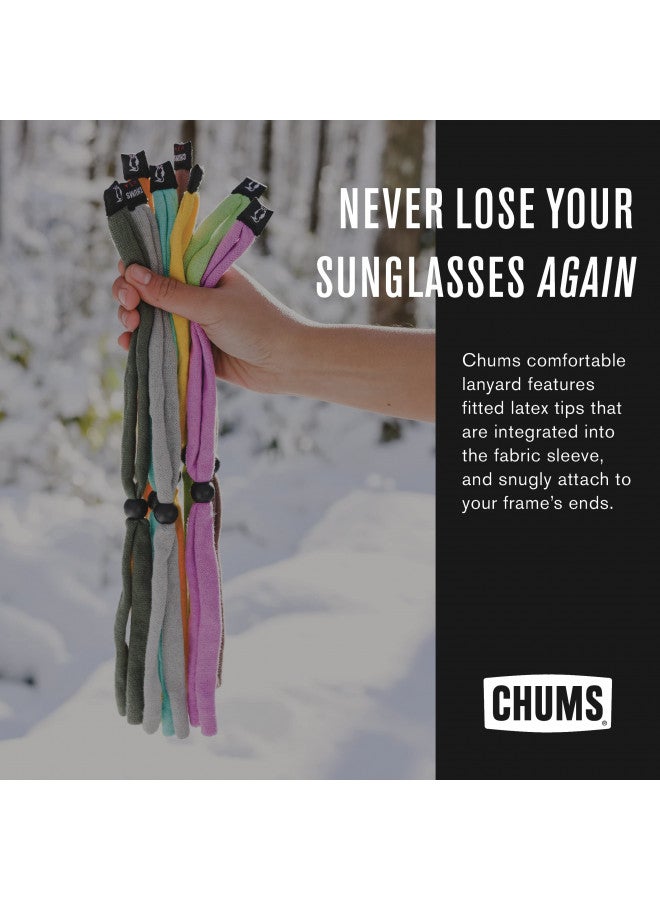 CHUMS شومز ريتاينر قطن أصلي - حافظة نظارات غير محددة الجنس للنظارات الشمسية والنظارات - قابلة للتعديل، قابلة للغسل ومصنوعة في الولايات المتحدة (نهاية قياسية، أصفر عالي الوضوح)، مقاس واحد، 12115608 - Image 2