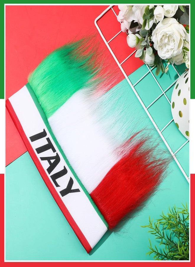 جيديف قبعة وعصابة رأس من الشعر الأخضر من جاديف إيطاليا، زي إيطالي للنساء والرجال، مناسب للحفلات الرياضية والتنكرية (قطعة واحدة) - Image 3