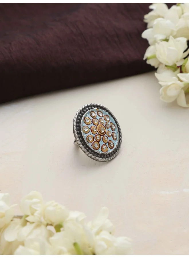 trueBrowns trueBrowns Silver Tone Circular Ring