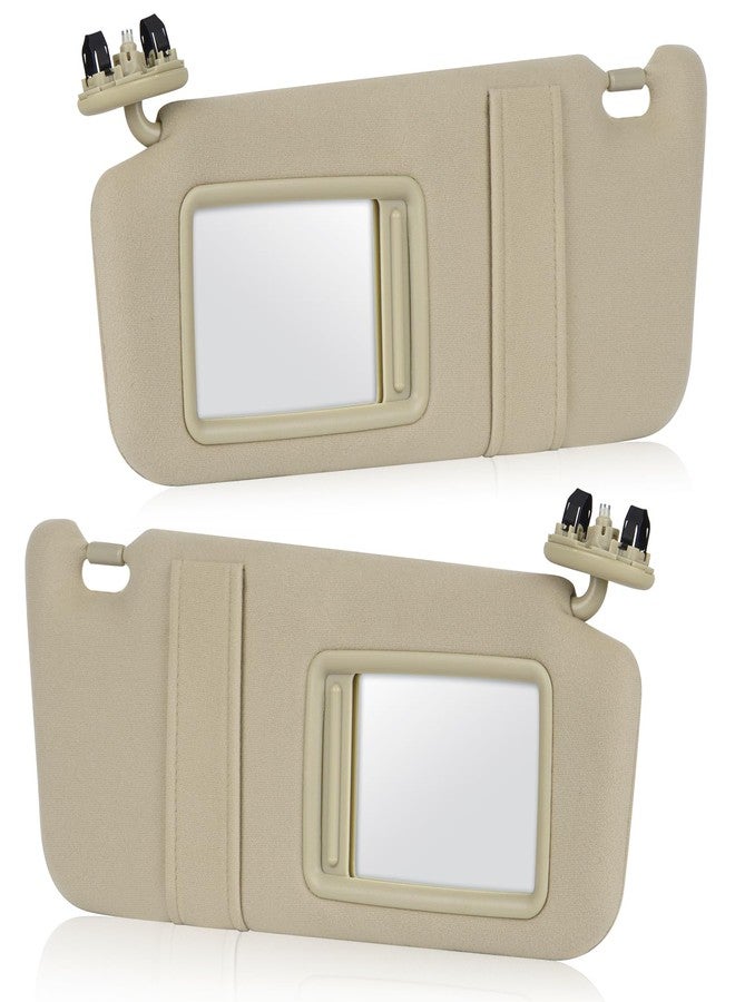 PetMigo Driver & Passenger Sides Sun Visor for Toyota Camry Without Sunroof 2007 2008 2009 2010 2011, Replaces 74310-06750-E0, 74320-06780-B0, Beige - Image 1