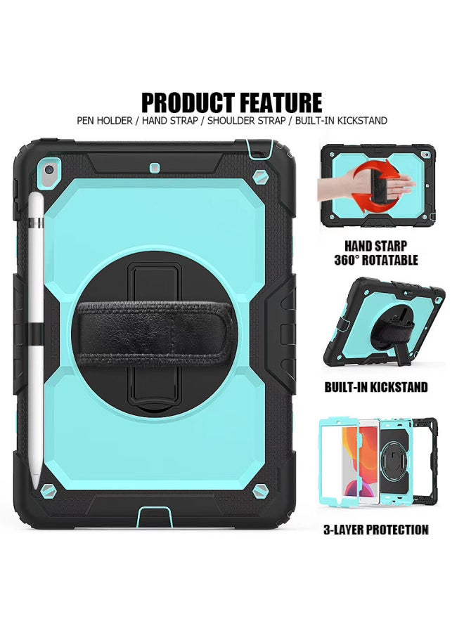 Suitable For 2019 Ipad7 Generation Flat Protective Cover Pro11 Inch 360 Degree Rotating Bracket Handheld Strap 9.7-Color:Yellow Green Black ]-Applicable Model:2018/2017/air2/proipad9.7 (generic)  - Image 3