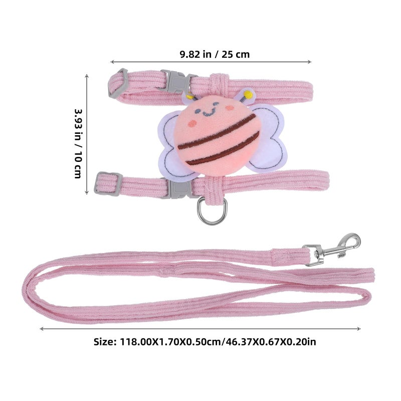 Adjustable Cat Harness And Leash Set Breathable Mesh Vest Pink M 7 15 Lbs - Image 3