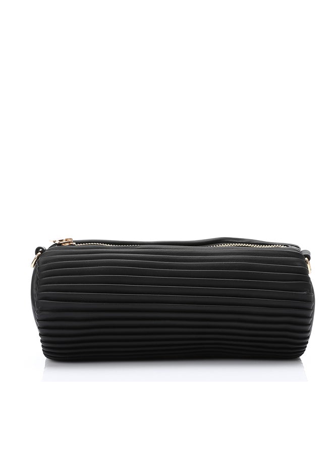 DejaVu One Main Compartment Zipper Closure Plisse Cross Bag - Black - Image 2