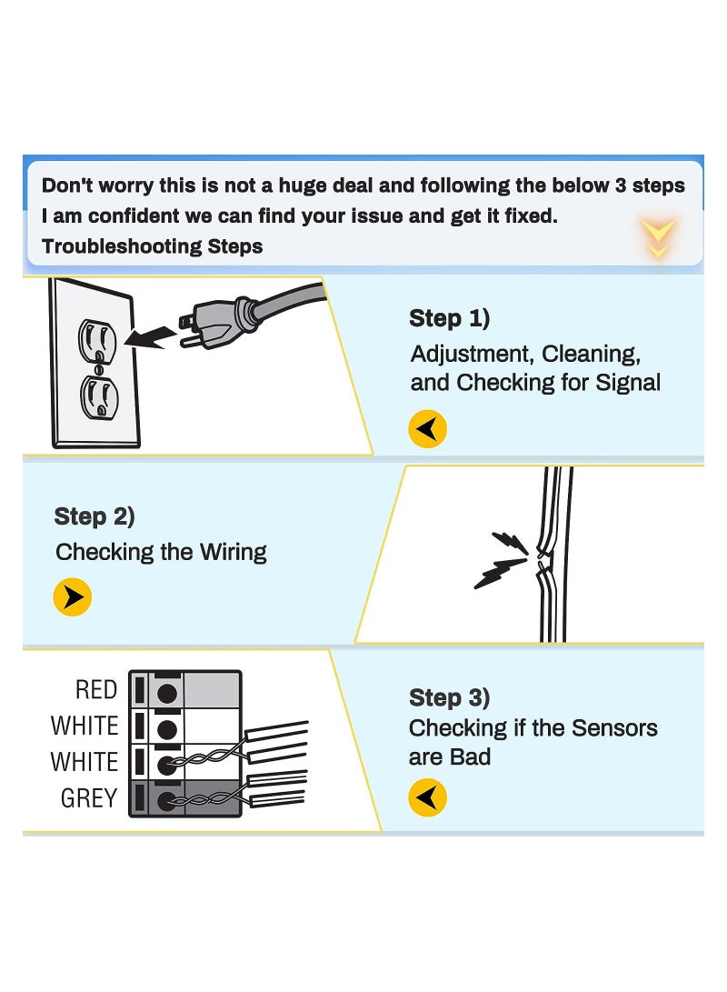 Excefore 41A5034 Safety Sensor Kit, Replacement for Craftsman/Chamberlain/Liftmaster Garage Door Sensor, Compatible with Liftmaster/Chamberlain/Craftsman Garage Door openers Made After 1997 - Image 5