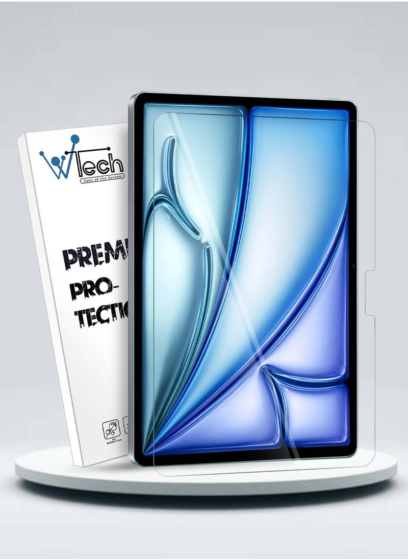 Wtech - Apple iPad Air 11 (Air 6) 5G 2024 11 Inch - 9H Ultra HD Tempered Glass Screen Protector (TSG9CN) - Clear - Image 1