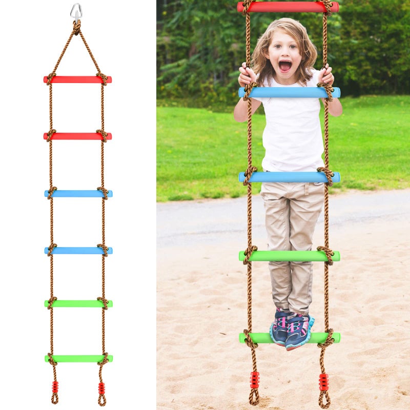 66 Ft Climbing Rope for Kids Hanging Rope Ladder for Indoor Play Set and Outdoor Tree House Ninja Slackline