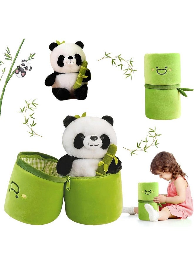 Babique Babique Panda Bamboo Stuffed Animals Plush Toy, Bamboo Tube Panda Pillow Stuffed Panda Bear Plushies Panda Doll Gifts for Boys Girls - Image 1