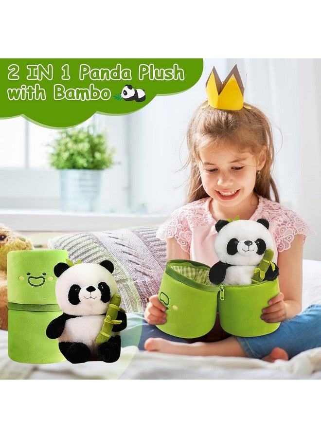Babique Babique Panda Bamboo Stuffed Animals Plush Toy, Bamboo Tube Panda Pillow Stuffed Panda Bear Plushies Panda Doll Gifts for Boys Girls - Image 2