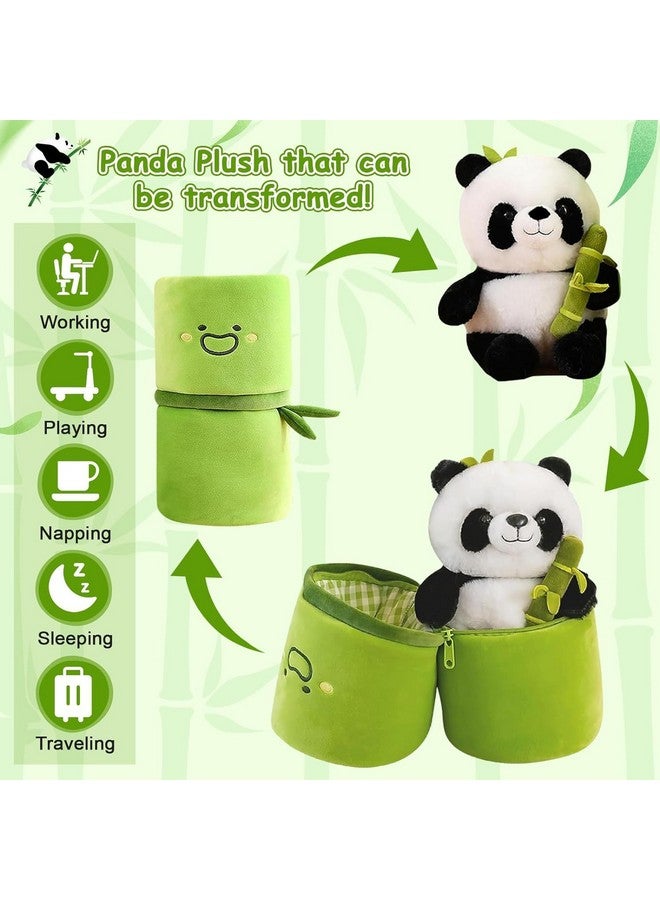 Babique Babique Panda Bamboo Stuffed Animals Plush Toy, Bamboo Tube Panda Pillow Stuffed Panda Bear Plushies Panda Doll Gifts for Boys Girls - Image 4