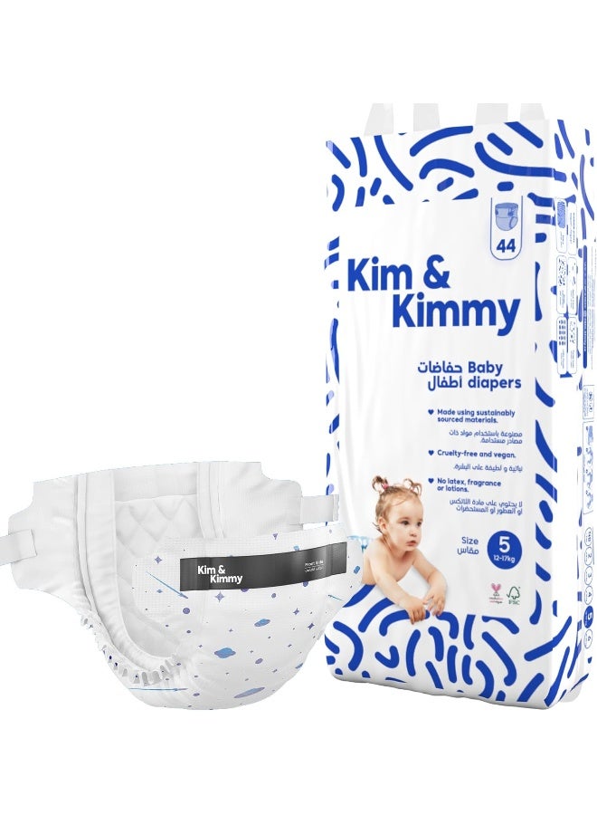 كيم آند كيمي حفاضات كيم آند كيمي مقاس 5 ، 12-17 كجم ، الكمية 44 - Image 1