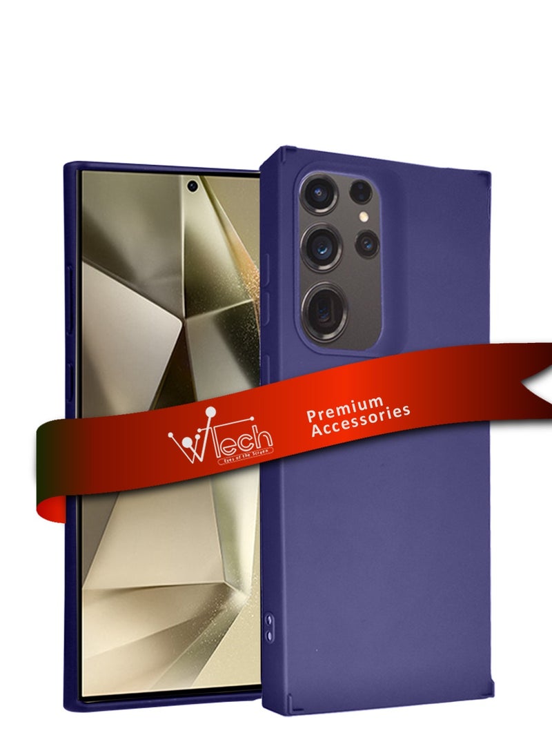 Wtech Soft Liquid Silicone Case Cover For Samsung Galaxy S24 Ultra 5G 2024 Navy Blue - Image 1