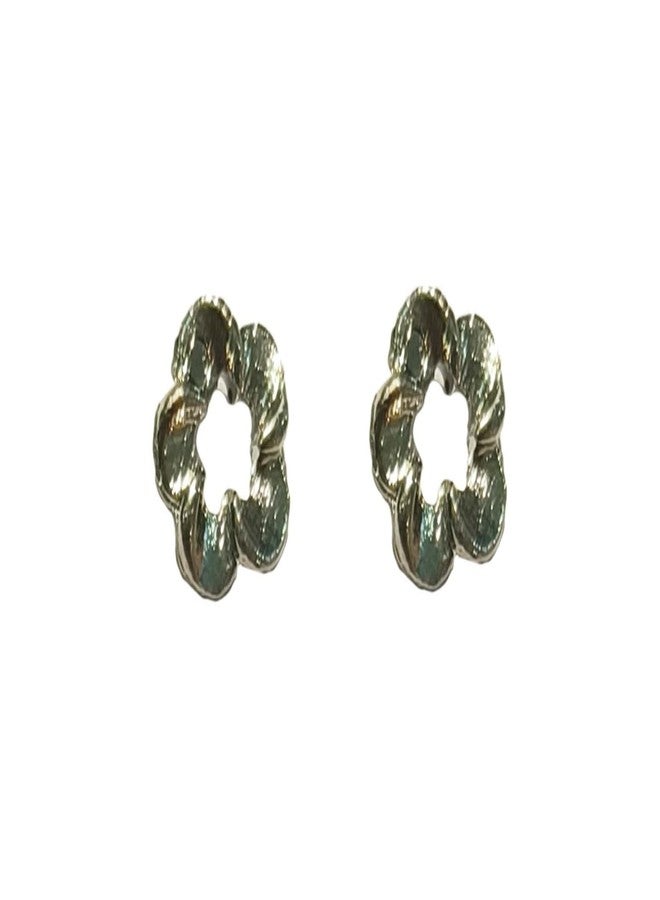 La Belleza Rhodium Plated Stainless Steel Flower Stud earring for Girls and Women - Image 1