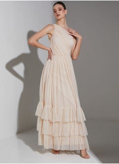 Namshi x Youmna One Shoulder Ruffled Maxi Dress  - Image 5