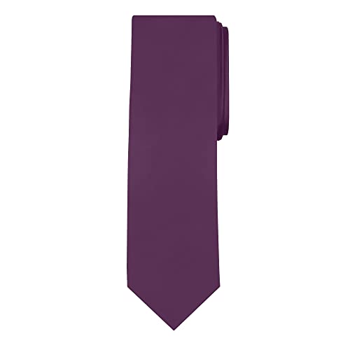 Jacob Alexander Solid Color Men's Regular Tie - Eggplant Purple - Image 1
