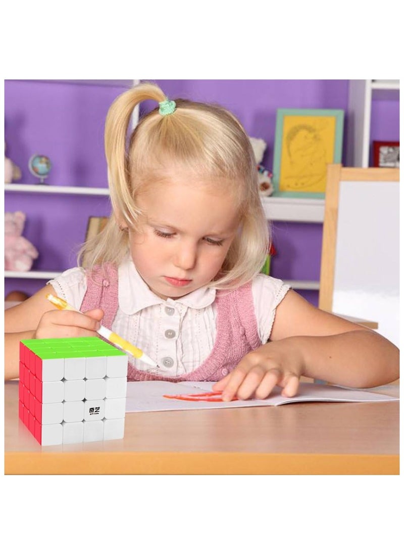 null - Speed Cube 4x4x4 Stickerless with Cube Tutorial - Turning Speedly Smoothly Magic Cubes 4x4 Puzzle Game Brain Toy for Kids and Adult - Image 1