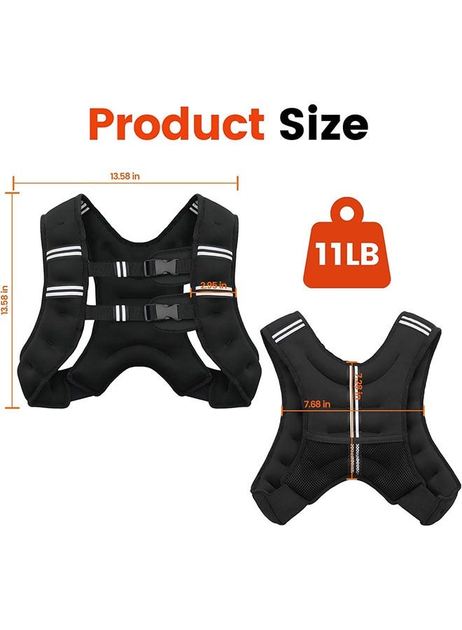 YelaJoy Weighted Vest,11LB Weight Vest for Men Women, Body Weight Vests Adjustable with Reflective Stripe for Strength Training, Running, Training Workout, Jogging, Walking - Image 2