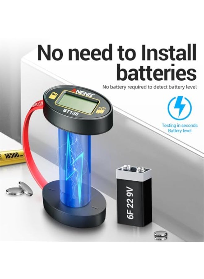 Generic AZONEE BT138 Portable Battery Tester, Universal Battery Checker for AAA, AA, C, D, 9V, CR2032, LR44, Button Cells, LCD Display Voltage Detector, Compact No-Power Design for Home, Office, Travel Use  - Image 5