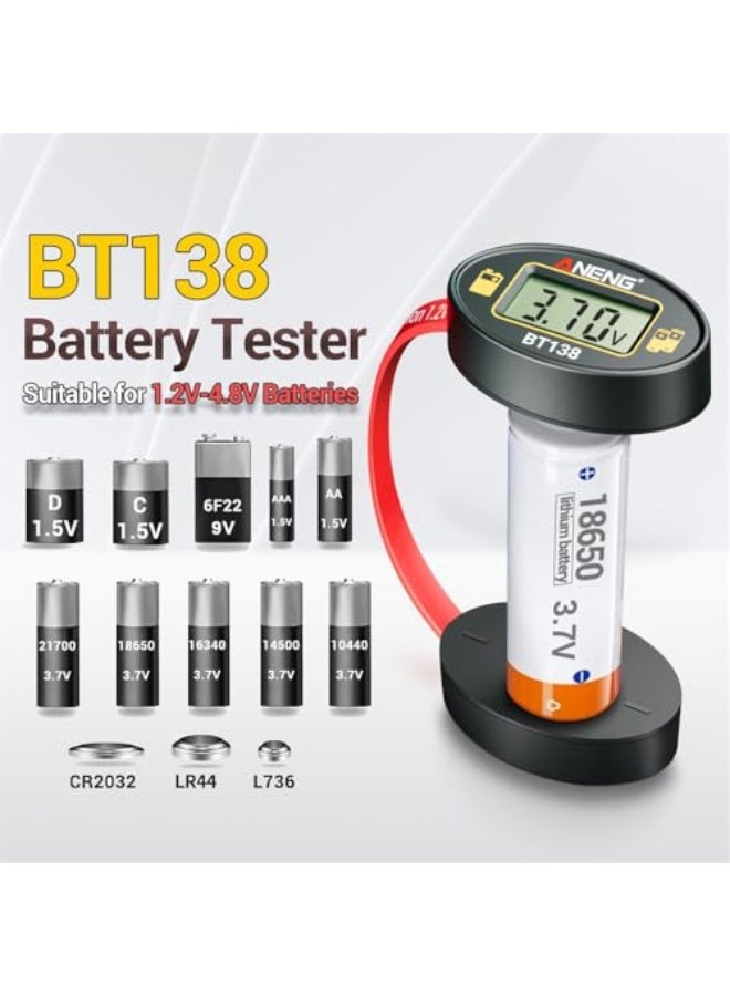 Generic AZONEE BT138 Portable Battery Tester, Universal Battery Checker for AAA, AA, C, D, 9V, CR2032, LR44, Button Cells, LCD Display Voltage Detector, Compact No-Power Design for Home, Office, Travel Use  - Image 2