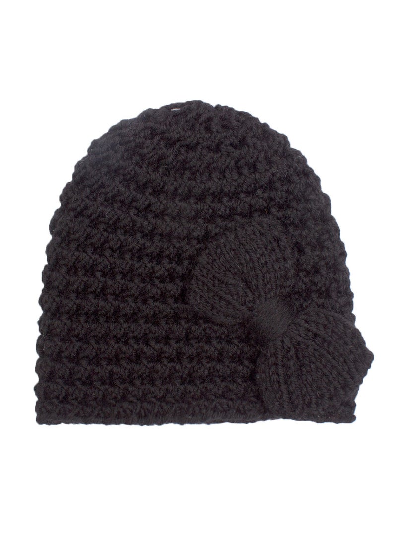Generic - Autumn Winter Style Children Pure Color Comfortable Butterfly Knot Cover Head Hat Baby Cap Sun Protection Warm Windproof Red - Image 1