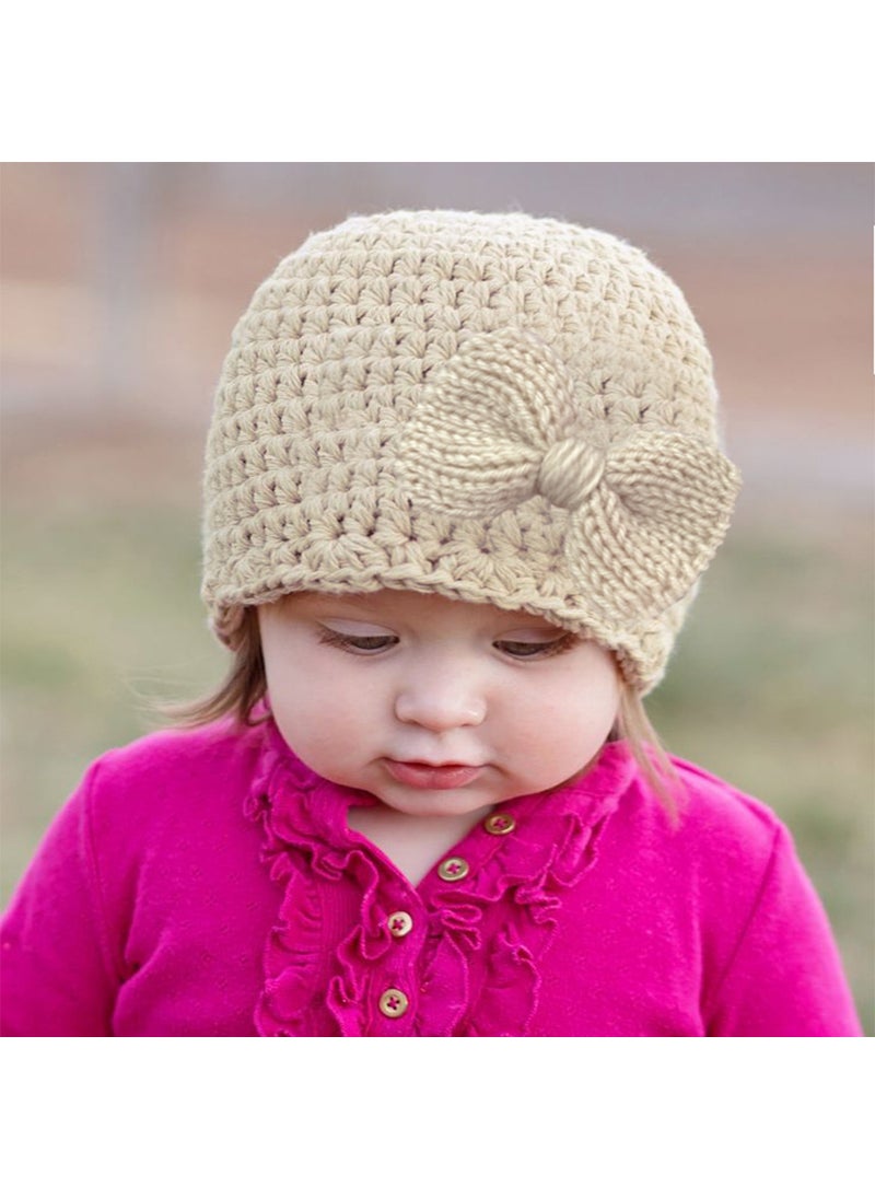 Generic - Autumn Winter Style Children Pure Color Comfortable Butterfly Knot Cover Head Hat Baby Cap Sun Protection Warm Windproof Red - Image 1