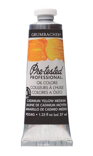 Grumbacher Pre-Tested Oil Paint, 37ml/1.25 Ounce, Cadmium Yellow Medium (P034G) - Image 1