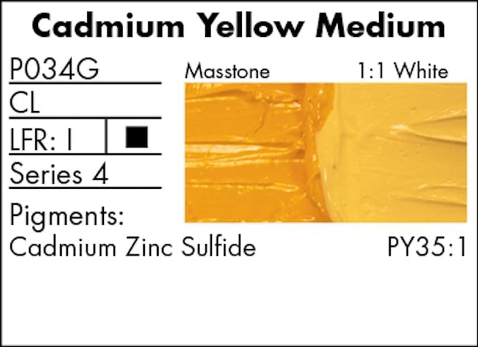 Grumbacher Pre-Tested Oil Paint, 37ml/1.25 Ounce, Cadmium Yellow Medium (P034G) - Image 3