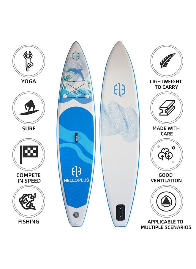Generic Inflatable Stand Up Paddle Board 3.5m PVC Surfboard for Adults - Stable Versatile and Portable for Surfing Racing Fishing and Yoga Surf Board  - Image 3