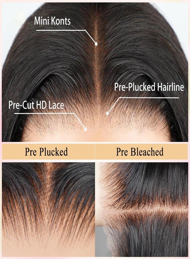 SFD 28 Inch Glueless Wigs Human Hair Pre Plucked Pre Cut 220% Density 9x6 HD Lace Front Closure Wig Wear and Go Straight Lace Front Wigs Human Hair Natural Black Wigs Human Hair - Image 2
