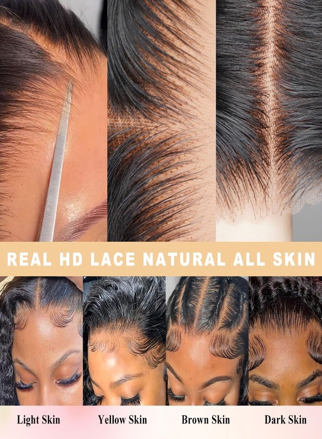SFD 28 Inch Glueless Wigs Human Hair Pre Plucked Pre Cut 220% Density 9x6 HD Lace Front Closure Wig Wear and Go Straight Lace Front Wigs Human Hair Natural Black Wigs Human Hair - Image 4