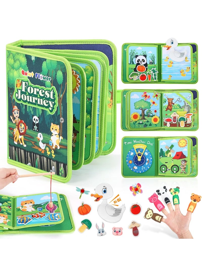 LBMT كتاب مشغول للأطفال الصغار من عمر 1 إلى 5 سنوات،لعبة طائرة مونتيسوري، لوحة مشغولة للأطفال بعمر 1+ عامًا مع لعبة صيد الأسماك، مهارة حركية لدمية الإصبع، كتاب حسي للأنشطة الهادئة للتعلم التعليمي، هدية عيد ميلاد لصبي وفتاة من عمر 1 إلى 5 سنوات - Image 1