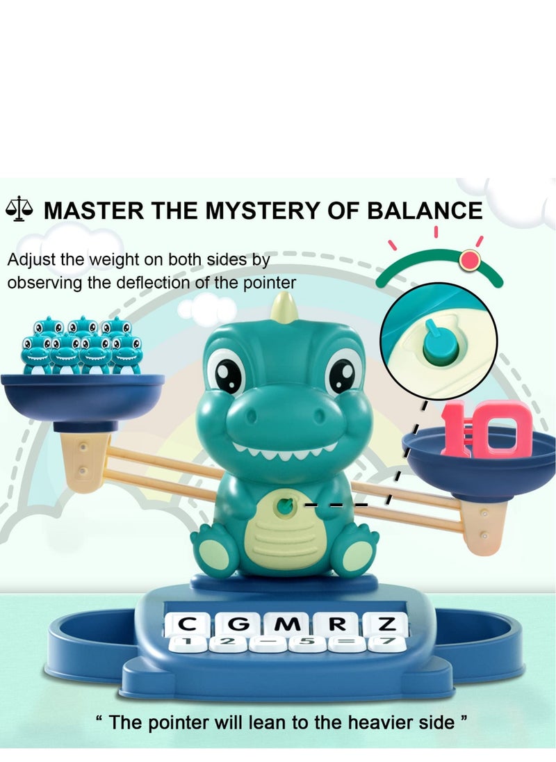 SYOSI Dinosaur Math Balance Toys, Dinosaur Kindergarten Preschool Learning Activities Math Counting Matching Letter Toys   Toddler Educational Toys for 3 4 5 6 7 Year Olds Boys Birthday Gift Game  - Image 4