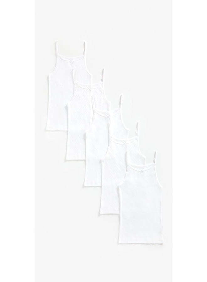 White Cami Vests - 5 Pack