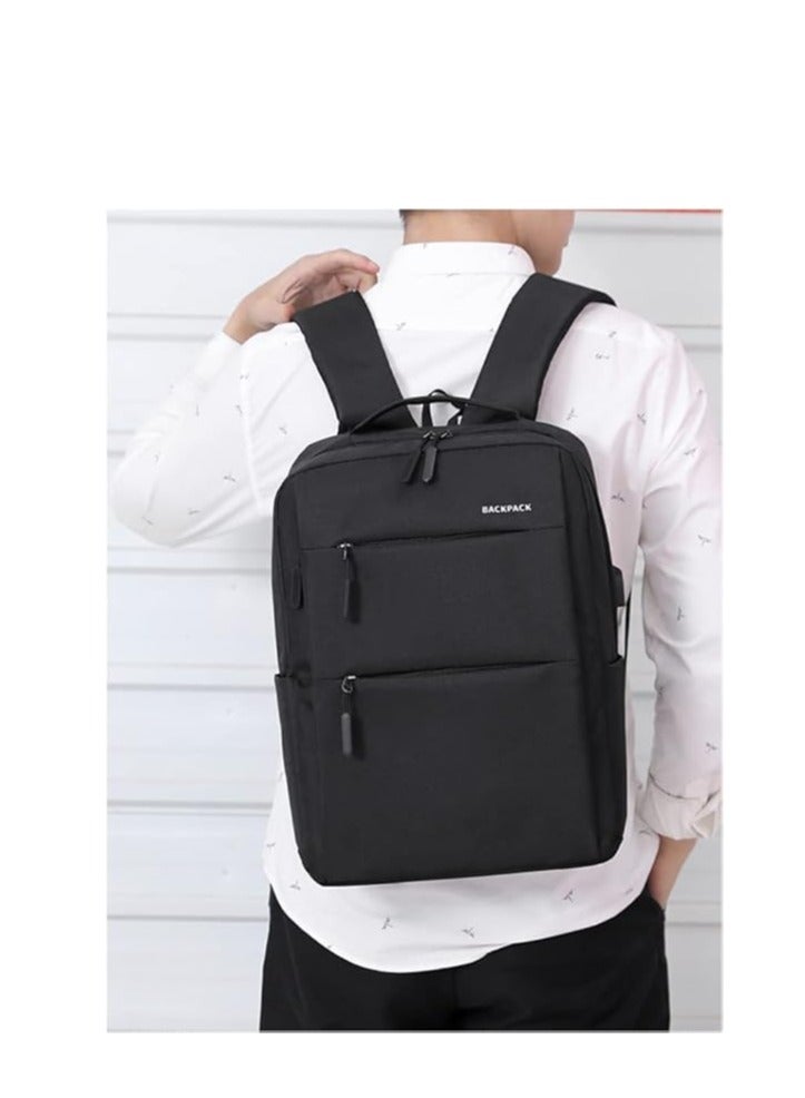 Backpacker Men's laptop backpack, waterproof, fashion school, backpack with USB charging port,  14 inch Black  Laptop Bag for Women, Boys, Leisure, Work, Travel Backpack - Image 3