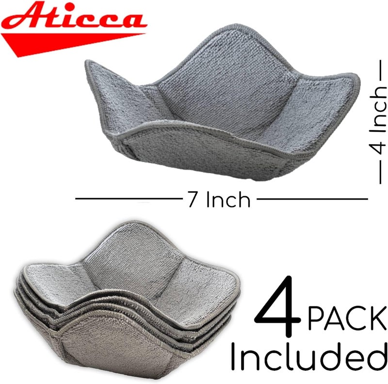 Aticca Microwave Bowl Cozy Holders for Hot Food Set of 4 Hot Pads for Bouillon Cups Multipurpose Heat Proof Plate Holder - Image 4