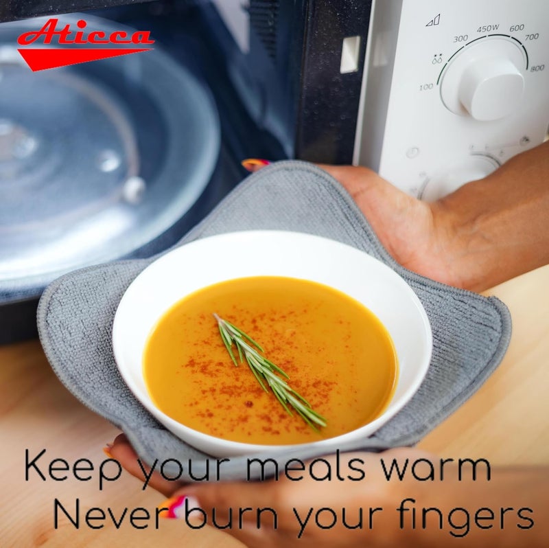 Aticca Microwave Bowl Cozy Holders for Hot Food Set of 4 Hot Pads for Bouillon Cups Multipurpose Heat Proof Plate Holder - Image 3