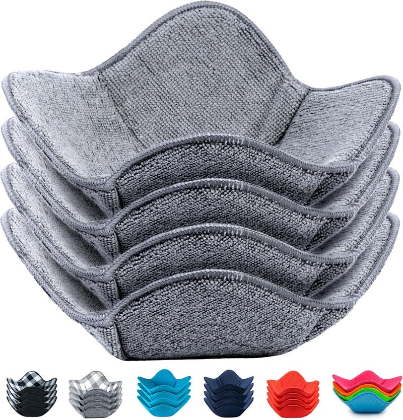 Aticca Microwave Bowl Cozy Holders for Hot Food Set of 4 Hot Pads for Bouillon Cups Multipurpose Heat Proof Plate Holder - Image 1