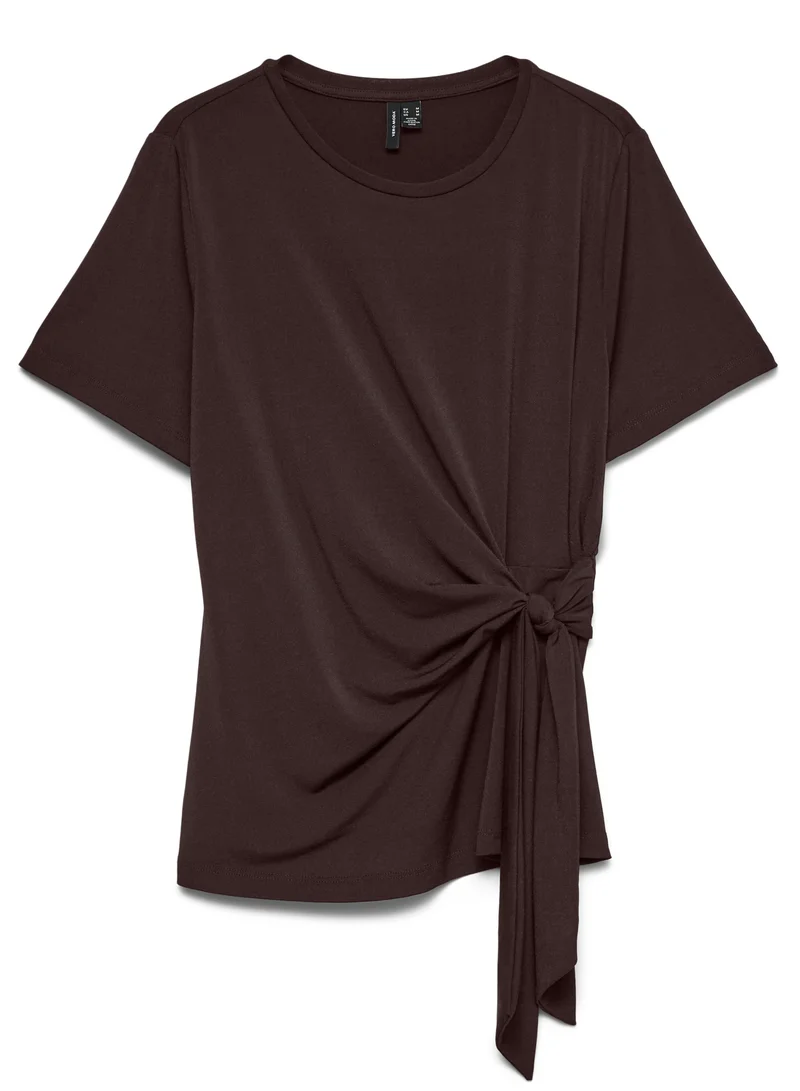 Vero Moda  Jill Knotted Short Sleeve Top for Women | Best Price UAE