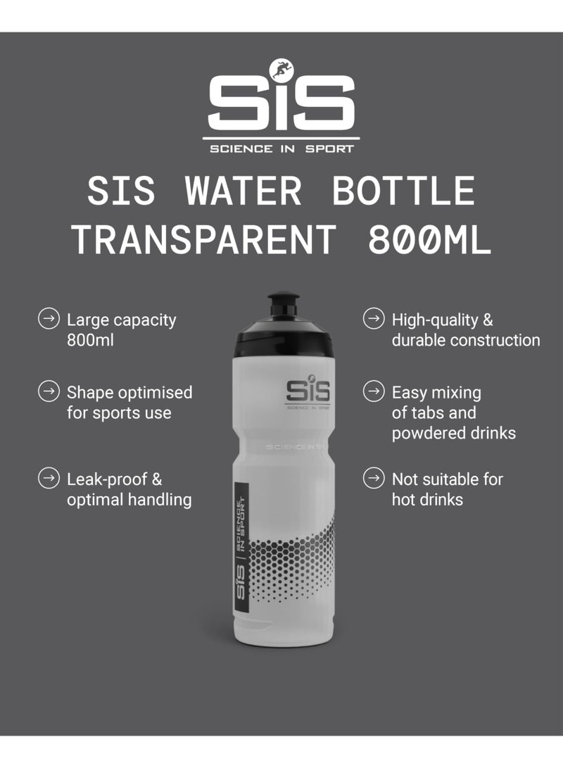 SIS زجاجة ماء للخلط السهل | زجاجة دراجة | زجاجة ماء شفافة قابلة للضغط مع صمام قفل أثناء الجري | 800 مل - Image 2