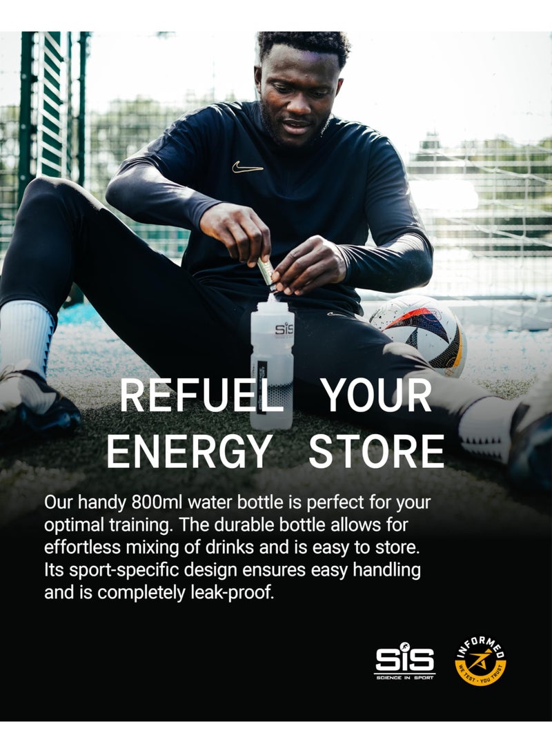 SIS زجاجة ماء للخلط السهل | زجاجة دراجة | زجاجة ماء شفافة قابلة للضغط مع صمام قفل أثناء الجري | 800 مل - Image 3