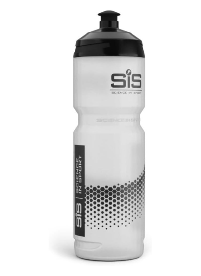 SIS Clear Sports Water Bottle, Plastic Water Bottle, Black Logo, Transparent Colour, 800 ml  - Image 1