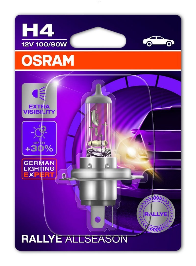 Osram H4 All Season Rallye 62204ALL for Car Halogen Headlight Bulb (12V, 100/90W, Yellow) - Image 2
