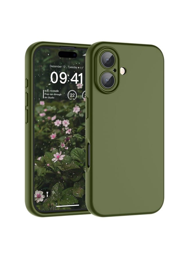 SUPFINE Designed for iPhone 16 Case,Premium Liquid Silicone with [Soft Anti-Scratch Microfiber Lining][Upgraded Camera Protection] Slim Shockproof Protective Phone Case for Men Women Girls,Cedar Green - Image 1