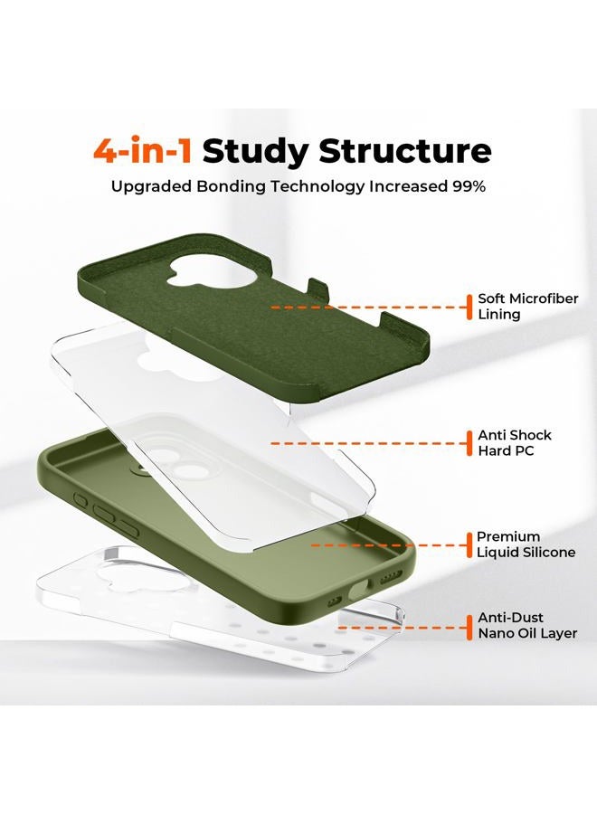 SUPFINE Designed for iPhone 16 Case,Premium Liquid Silicone with [Soft Anti-Scratch Microfiber Lining][Upgraded Camera Protection] Slim Shockproof Protective Phone Case for Men Women Girls,Cedar Green - Image 3