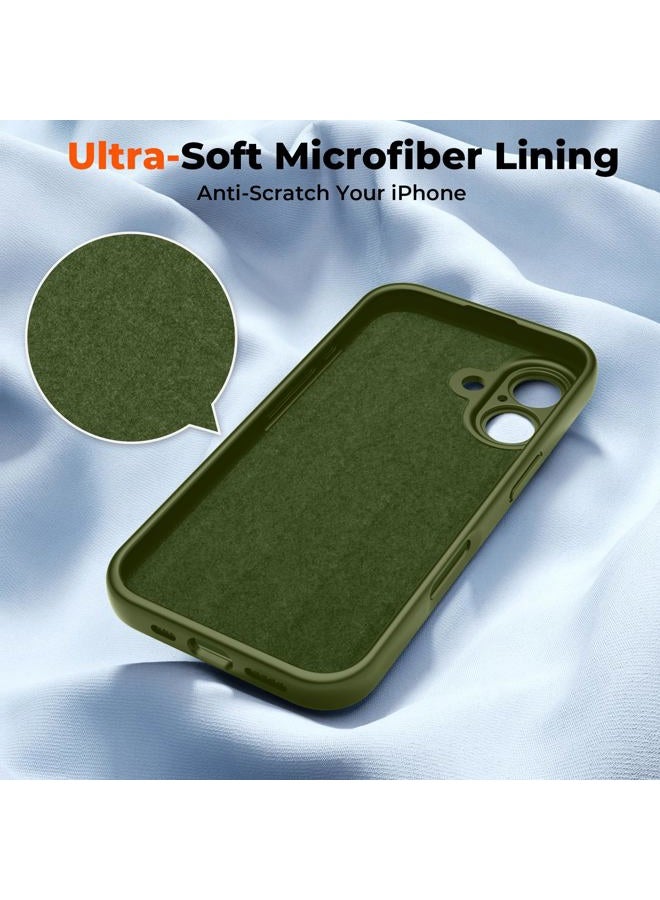 SUPFINE Designed for iPhone 16 Case,Premium Liquid Silicone with [Soft Anti-Scratch Microfiber Lining][Upgraded Camera Protection] Slim Shockproof Protective Phone Case for Men Women Girls,Cedar Green - Image 5