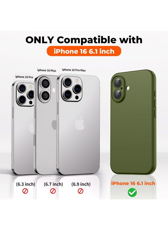 SUPFINE Designed for iPhone 16 Case,Premium Liquid Silicone with [Soft Anti-Scratch Microfiber Lining][Upgraded Camera Protection] Slim Shockproof Protective Phone Case for Men Women Girls,Cedar Green - Image 2
