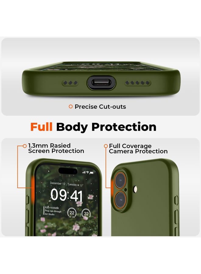 SUPFINE Designed for iPhone 16 Case,Premium Liquid Silicone with [Soft Anti-Scratch Microfiber Lining][Upgraded Camera Protection] Slim Shockproof Protective Phone Case for Men Women Girls,Cedar Green - Image 4