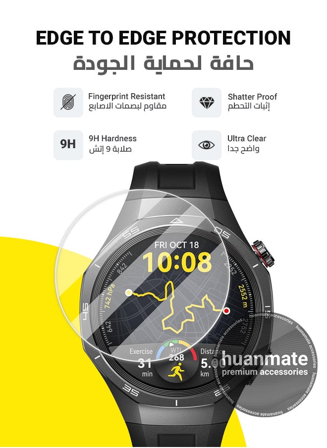 هووانميت واقي شاشة لساعة هواوي واتش جي تي 5 برو - 46 ملم - وضوح واضح، أمان مطلق، درع ضد اللطخات، جودة موثوقة، سهولة التركيب والإزالة  - Image 2
