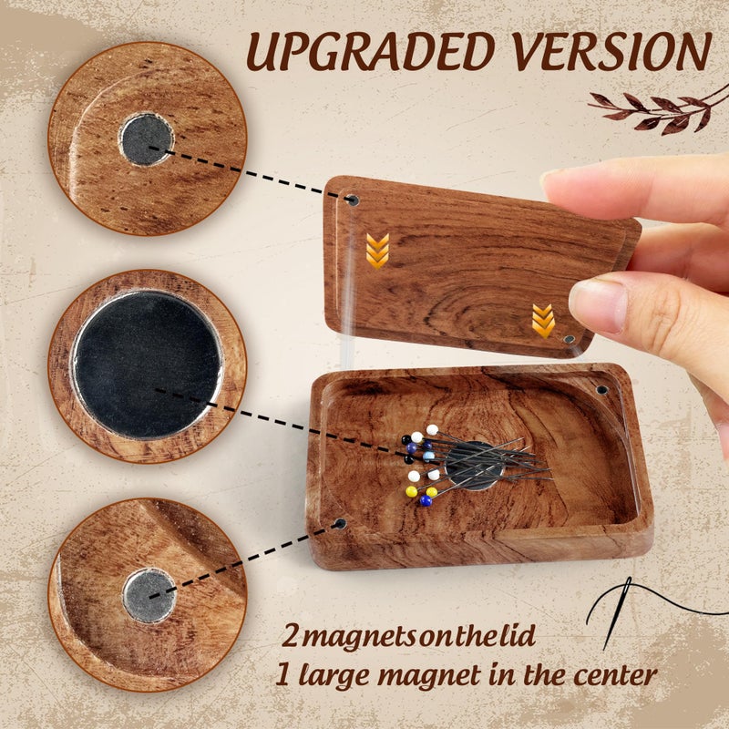 SAVINA Sewing Needle Storage Box - DIY Wooden Sewing Pins Organizer. Perfect For Quilters, Sewers, Tailors (1 Pieces) - Image 4
