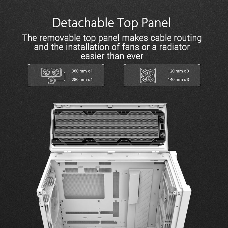 TUF Gaming GT302 ARGB ATX mid-tower case is designed for mainstream users who are looking for thermal performance with optimal compatibility case, and it's compatible with hidden connector MB - Image 4