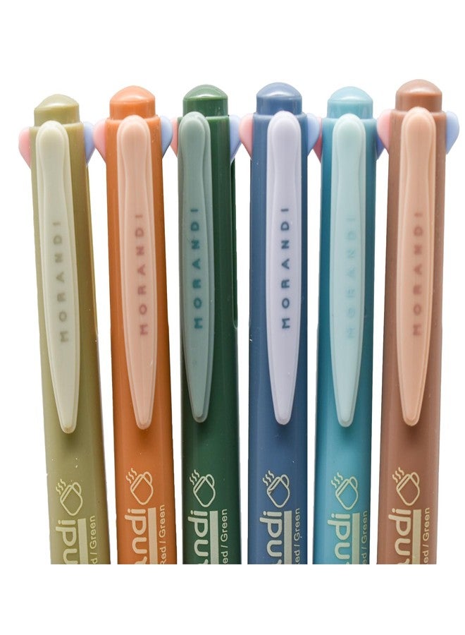 Lopenle 12 PCS Multicolor 4 in1 Gel Pens Morandi 4 Colors Retractable Rolllerball Pens For School Home Office Stationery Store - Image 5
